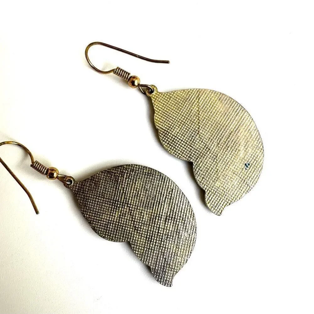 cloisonné butterfly  drop earrings